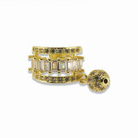 Gold Baguette & Pavé Drop Ear Cuff