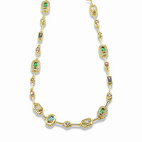 Gold Multicolor Gemstone Necklace