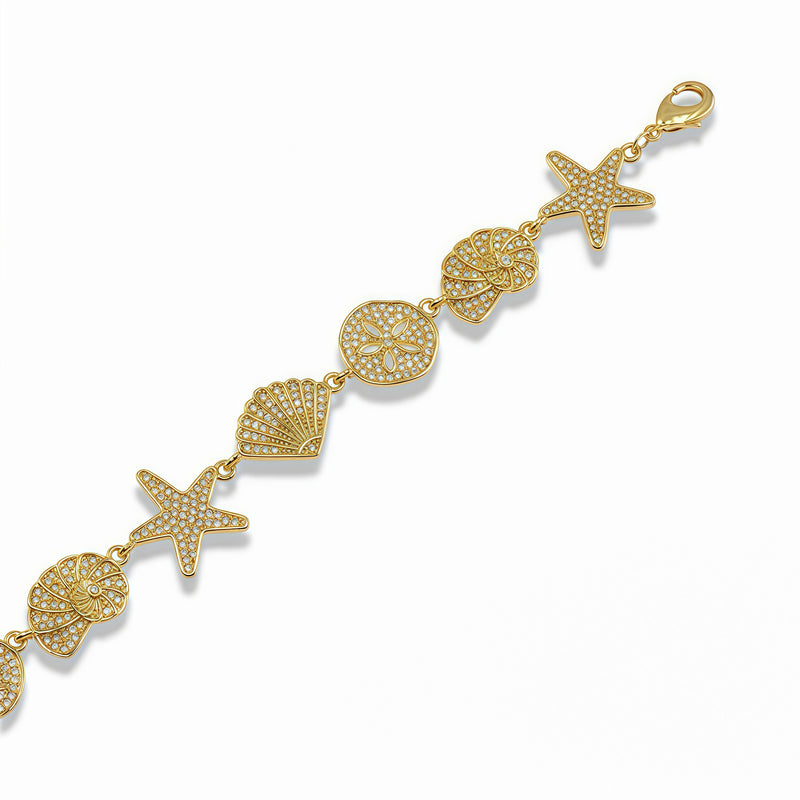 Gold Ocean Link Necklace