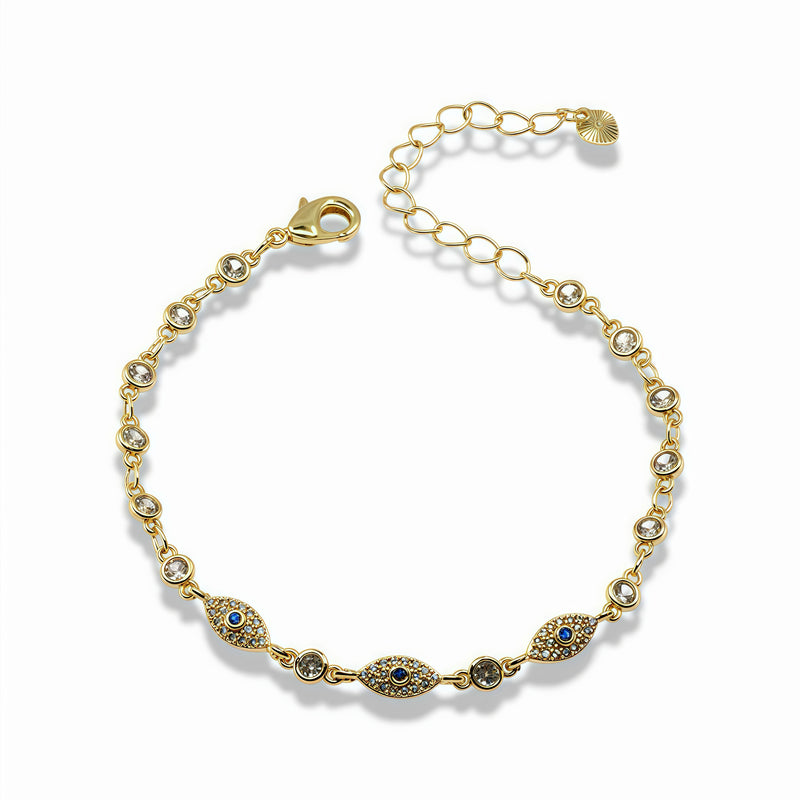 Gold Pavé Evil Eye Bracelet