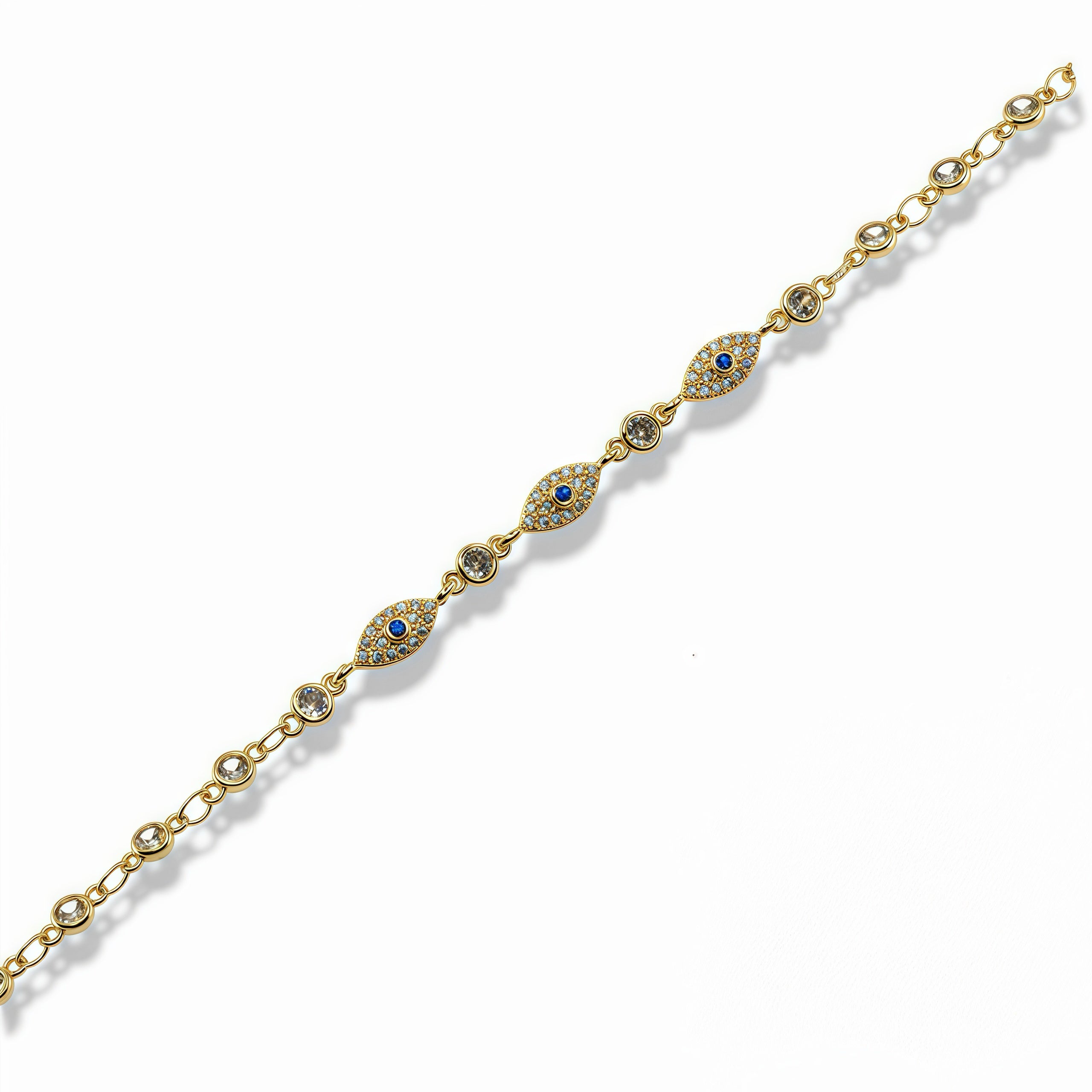 Gold Pavé Evil Eye Bracelet Secondary image