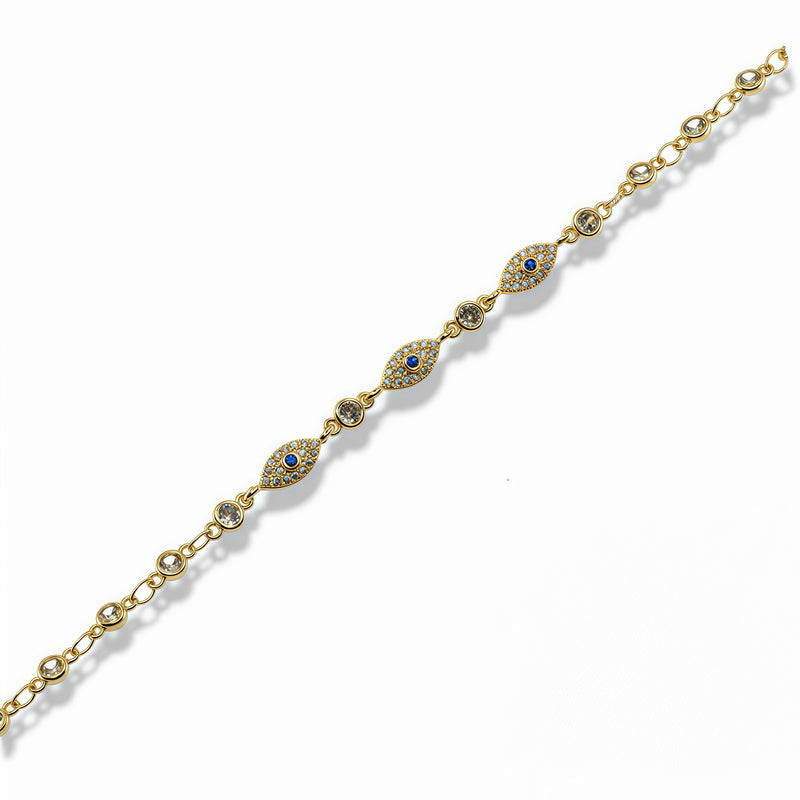 Gold Pavé Evil Eye Bracelet