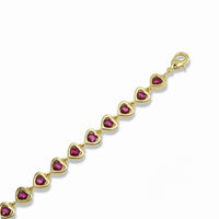 Gold Crystal Heart Link Bracelet
