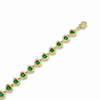 Gold Crystal Heart Link Bracelet