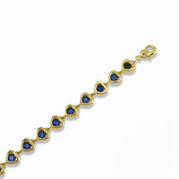 Gold Crystal Heart Link Bracelet