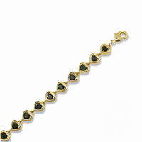 Gold Crystal Heart Link Bracelet