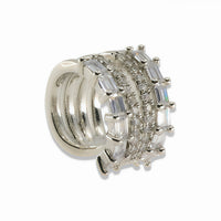 Silver Baguette & Pavé Ear Cuff