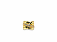 Gold X Design Cubic Zirconia Statement Ring