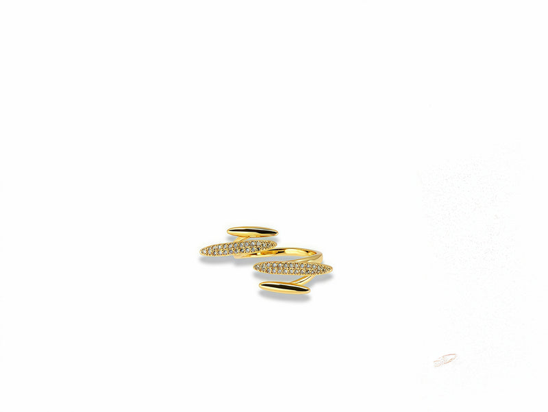 Gold Abstract Pavé Ring