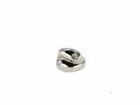 Silver Double Heart CZ Ring