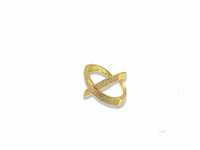 Gold Thick Pavé X Ring