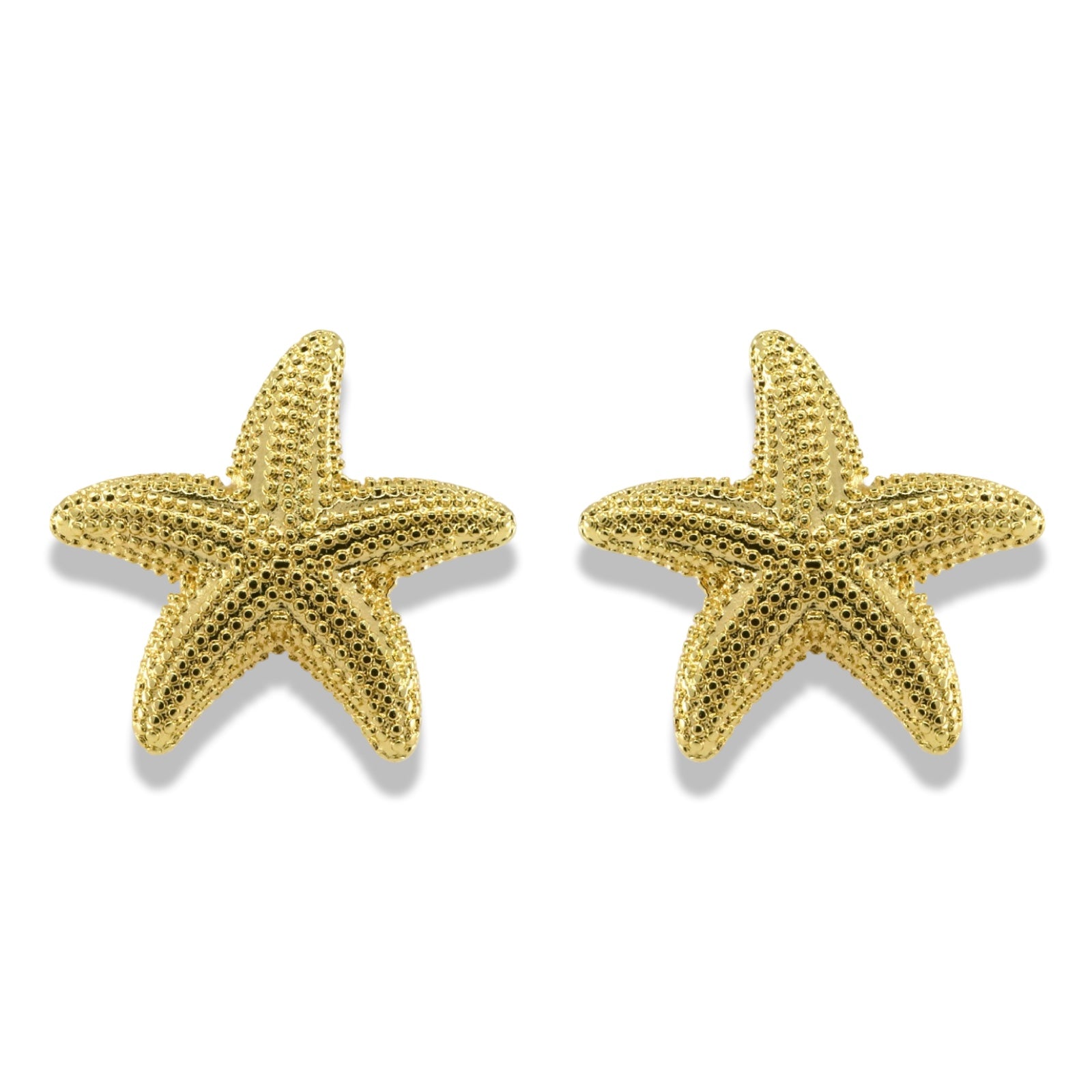 Gold Filled 14K Textured Starfish Earrings