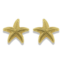 Gold Filled 14K Textured Starfish Earrings