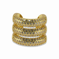 Gold Triple Pavé Ear Cuff