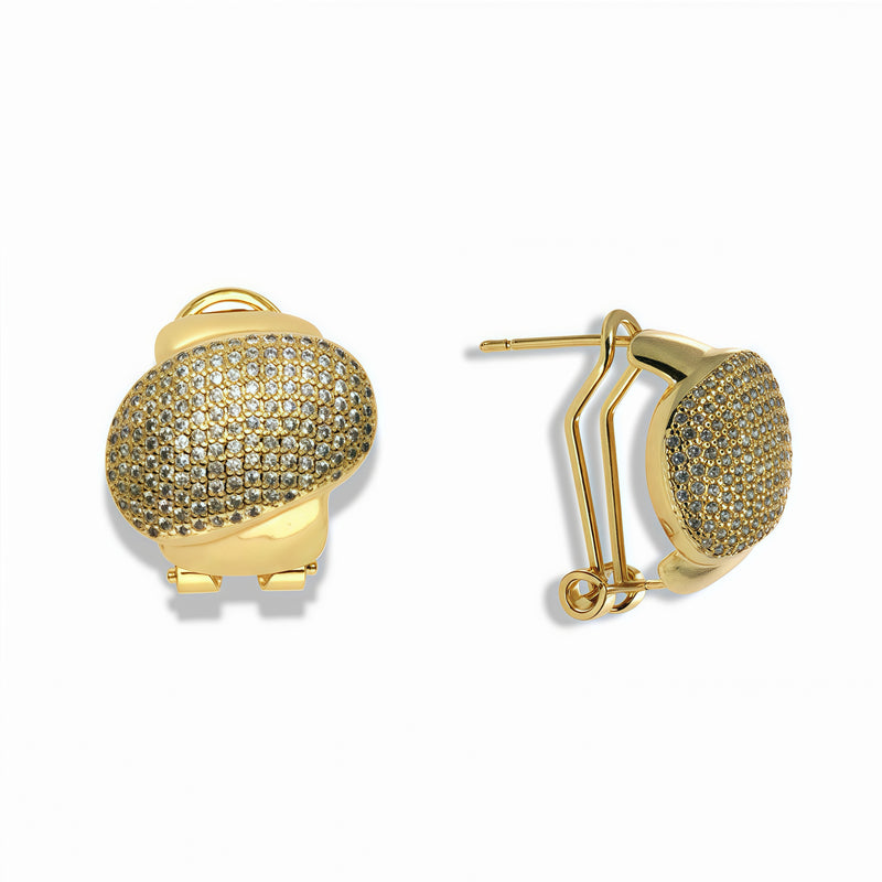 14k Gold Filled Pavé Crystal Oval Statement Earrings