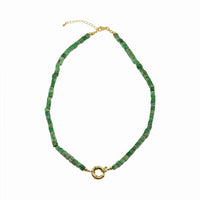 Natural Gemstone Necklace With Interchangeable Donut Lock And 14k Gold Filled Clasp