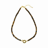 Natural Gemstone Necklace With Interchangeable Donut Lock And 14k Gold Filled Clasp