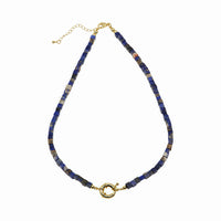 Natural Gemstone Necklace With Interchangeable Donut Lock And 14k Gold Filled Clasp