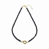 Natural Gemstone Necklace With Interchangeable Donut Lock And 14k Gold Filled Clasp