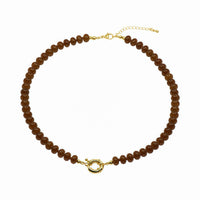 Natural Gemstone Necklace With 14k Gold Filled Donut Clasp