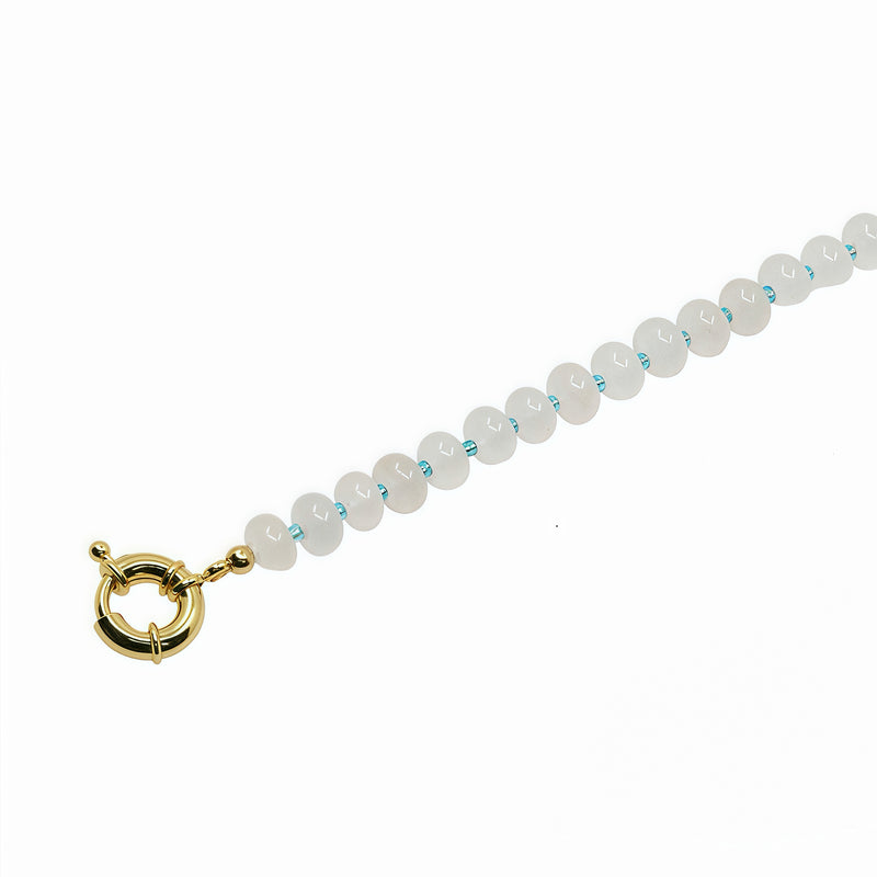 Natural Gemstone Necklace With 14k Gold Filled Donut Clasp