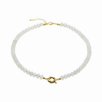 Natural Gemstone Necklace With 14k Gold Filled Donut Clasp