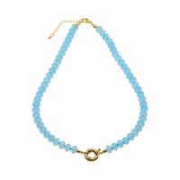 Natural Gemstone Necklace With 14k Gold Filled Donut Clasp