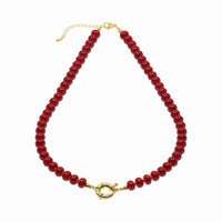 Natural Gemstone Necklace With 14k Gold Filled Donut Clasp