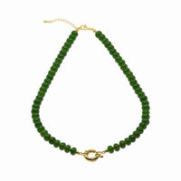 Natural Gemstone Necklace With 14k Gold Filled Donut Clasp