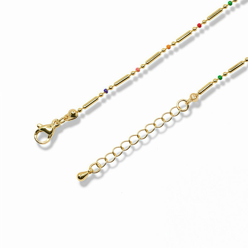 Rainbow Accent Bar Necklace