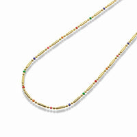 Rainbow Accent Bar Necklace
