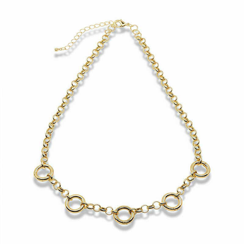Five-Ring Charm Holder Necklace