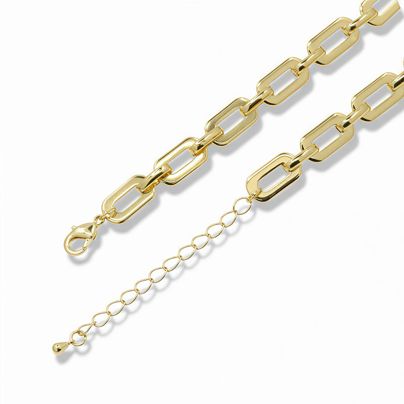 Gold Statement Paperclip Charm Necklace
