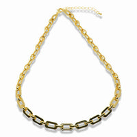 Gold Statement Paperclip Charm Necklace