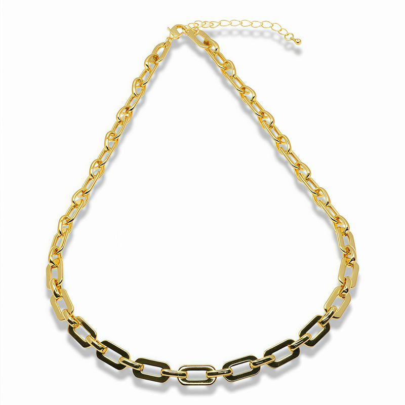 Gold Statement Paperclip Charm Necklace