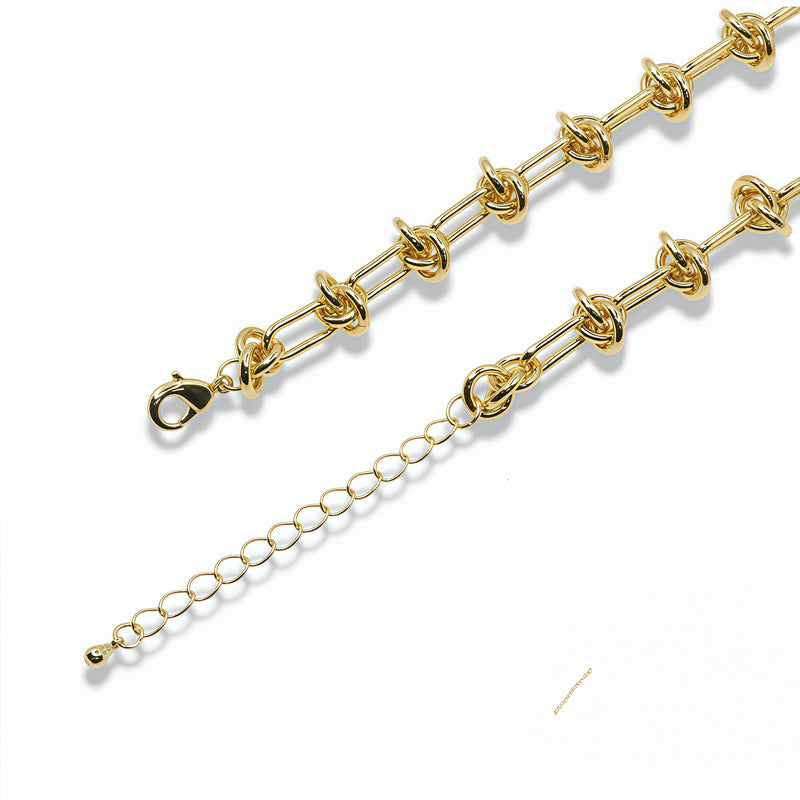 Gold Knot Link Necklace