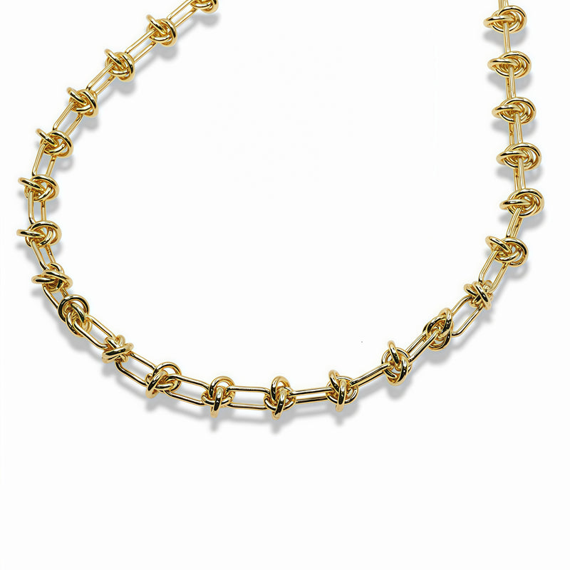 Gold Knot Link Necklace