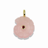 Quartz Sea Shell Pendant With 14k Gold Plated Hook