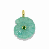 Quartz Sea Shell Pendant With 14k Gold Plated Hook