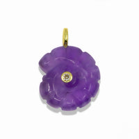 Quartz Sea Shell Pendant With 14k Gold Plated Hook
