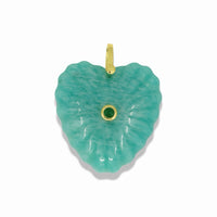 Quartz Heart Sea Shell Pendant With 14k Gold Plated Hook