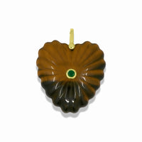 Quartz Heart Sea Shell Pendant With 14k Gold Plated Hook