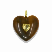 Heart Quartz Pendant With 14k Gold Plated Hook