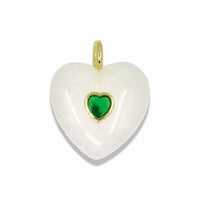 Heart Quartz Pendant With 14k Gold Plated Hook