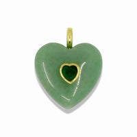Heart Quartz Pendant With 14k Gold Plated Hook