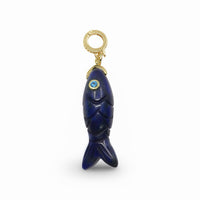 Fish Quartz Pendant With 14k Gold Plated Hook