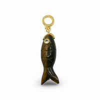 Fish Quartz Pendant With 14k Gold Plated Hook