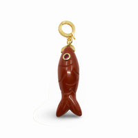 Fish Quartz Pendant With 14k Gold Plated Hook