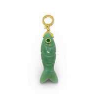 Fish Quartz Pendant With 14k Gold Plated Hook