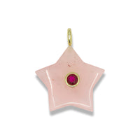 Quartz Star Pendant With 14k Gold Plated Hook